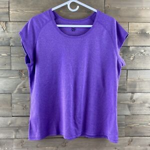 C9 Champion Womens Shirt Duo Dry Cap Sleeve Scoop Neck Athletic Purple Size XXL