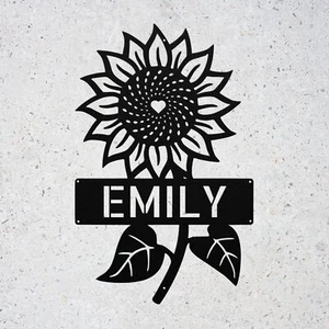 Personalized Sunflower Metal Sign Birthday Valentines Day Gift Ideas Home Decor - Picture 1 of 5