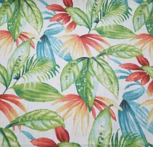 Shady in Opal BTY Richloom 100% Cotton Slub Duck 54" Wide Colorful Tropical Fern - Picture 1 of 2