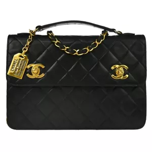 Chanel Black Lambskin 2way Shoulder Handbag 134457 - Picture 1 of 11