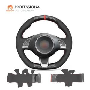 MEWANT Carbon Fiber Suede Steering Wheel Cover Wrap for Abarth 500 595 Fiat 500 - Imagen 1 de 11