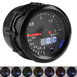 52mm Digital & Pointer 7 Colors LED 12V Car Turbo Boost Meter Bar Pressure Gauge - Picture 1 of 10