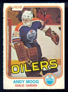 1981-82 OPC O PEE CHEE Hockey #120 Andy Moog NM RC EMONTON OILERS Rookie Card - Picture 1 of 2