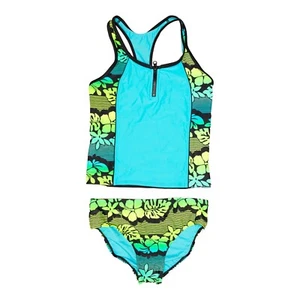 Zeroxposur Girl Racerback Tankini Two Piece Swimsuit Multi Plus Size 14 1/2 - Picture 1 of 2