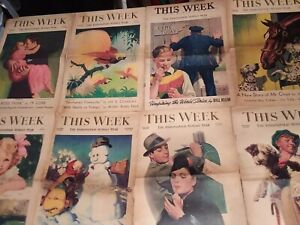 1930s This Week Magazine Lot Indianapolis Star 23 Issue Full Color Cover Art