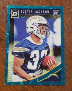 2018 novato Donruss Optic Rookies Green Velocity Justin Jackson #111 radiocontrol - Imagen 1 de 2