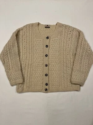 Carraig Donn Cárdigan de Lana Tejido con Cable Pesado Suéter Hecho en Irlanda Para Mujer Talla M” Foto 1 de 4