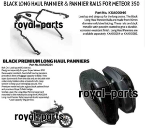 BLACK LONG HAUL PANNIER & PANNIER RAILS FIT FOR ROYAL ENFIELD METEOR 350 - Bild 1 von 23