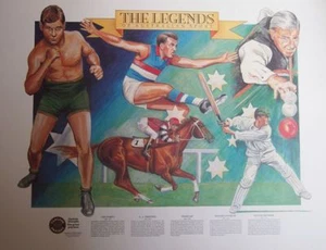 THE LEGENDS OF AUSTRALIAN SPORTS POSTER - 660MM X 500MM - Picture 1 of 1