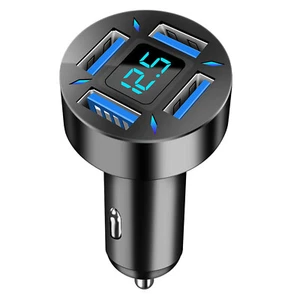 Chargeur de voiture 4 ports, affichage numérique LED, adaptateur de téléphone à - Zdjęcie 1 z 9