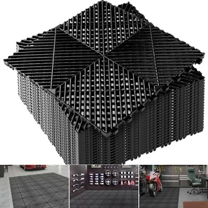 0.71" Thick Garage Flooring Tiles 20Pcs 16x16 in Interlocking Drainage Deck Mat - Picture 1 of 16