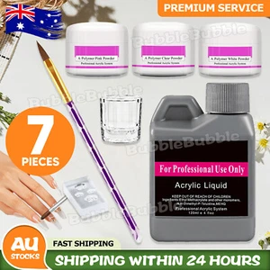 Acrylic Nail Art Starter Kit Clear White Pink Acrylic Powder 120ML Liquid Set - Picture 1 of 10