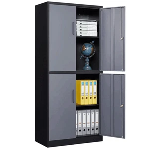 71'' Tall Storage Cabinet Home Office,Metal Garage Cabinet w/Adjustable Shelves - Picture 1 of 10