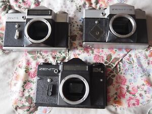 3x Zenit vintage SLR cameras (zenit-E, Zenit-B, Zenit EM) M42 screw mount