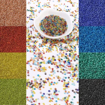 3300pz Perline di Vetro Trasparente 2mm Argento Foderato Rotondo Mini Distanziatore Perline