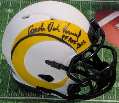 Los Angeles Rams Dick Vermeil Signed Lunar Eclipse Mini Helmet JSA Certified - Image 1 of 4