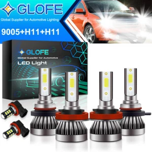 For Ford Edge 2007-2010 6x LED Headlight High/Low Bulb+ H11 Fog Light Combo MINI - Picture 1 of 8
