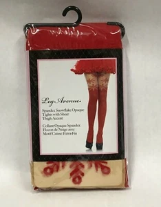 Spandex Snowflake Opaque Tights w/ Snow Accent Sheer Top Holiday Cosplay Costume - Picture 1 of 2