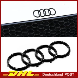 273x94MM Vorne Motorhaübe Kühlergrill Ring Emblem Glanz Schwarz für Audi A3 A4 - Bild 1 von 4