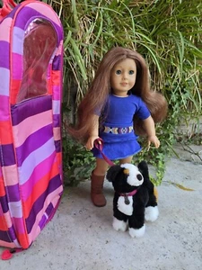 Saige American Girl Puppe 2013 GOTY, Saige, Hund, Haustiere, Rucksack, Posten - Bild 1 von 10