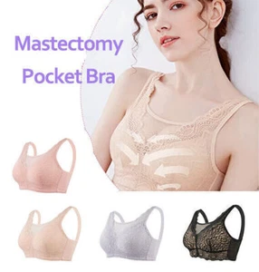 Sujetador de bolsillo de mastectomía para potenciador de senos almohadilla inserción prótesis inalámbrica suave - Imagen 1 de 16