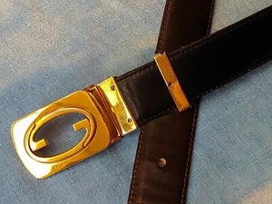 BELT cintura doubleface vintage 70's GUCCI tg. S circa made in Italy RARE - Foto 1 di 7