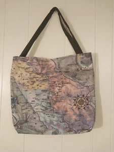 Great River Arts Tote Bag 18x18 Inch Map Art Tapestry Cloth Bag Driftless Region - Picture 1 of 14