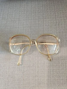 Monturas de gafas TURA de gran tamaño redondas doradas/marrones T7 de colección - Imagen 1 de 8
