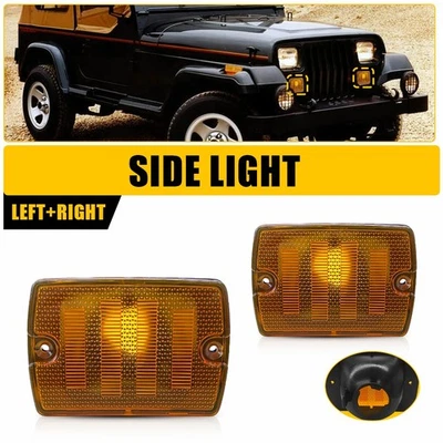Luces de estacionamiento para carcasas delanteras de señal de giro ámbar YJ para Wrangler Jeep 1987-1995 Foto 1 de 4