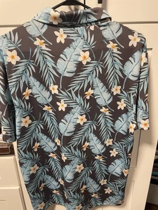 Polo de golf Bad Birdie floral manga corta para hombre talla L - Imagen 1 de 4