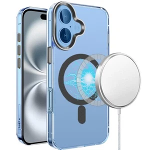 Für iPhone 16 6,1 Zoll Hülle Magnet Kreis Passende Farbe Trim + Hartglas - Bild 1 von 12