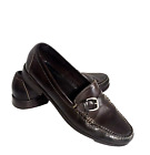 Cole Haan Brown Leather Loafer men's size 11 1/2 d silver buckle slip on classic