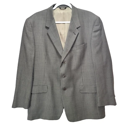 Kenneth Cole Abrigo Deportivo Chaqueta Hombres 44R Lana Pata de Gallo Marrón Negocios Unión de EE. UU. Foto 1 de 4