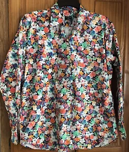SOLEMARE Maus & Hoffman Woman’s (XL) Flowered L/Sleeve Button-Up Italy - Picture 1 of 7