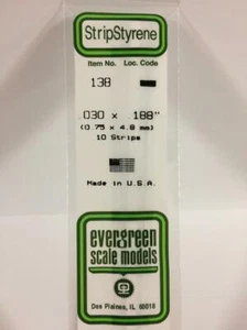 Evergreen Styrene - 0.75 x 4.8mm - #138 - Picture 1 of 1