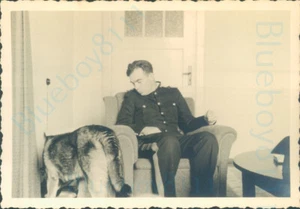 1950s British Army Rhine Lieutenant armchair German shepherd 4*3" - Picture 1 of 2