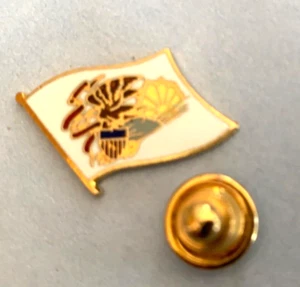 Illinois State Flag Lapel Hat Tie Pin Enamel & Gold Tone, Eagle, US Seal,Sunrise - Picture 1 of 2