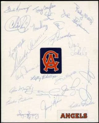 1971 Angels Team Sheet Signed 22 JSA Loa Sandy Alomar Fregosi Tony Conigliaro - Image 1 of 2