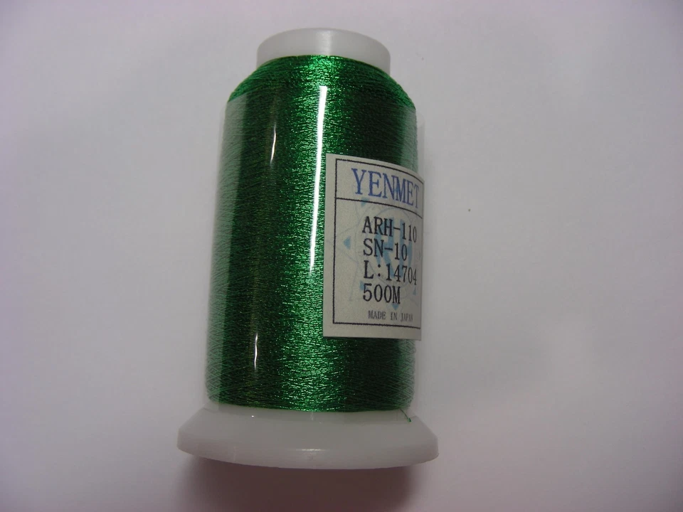 YENMET Metallic Thread - Color ARH110 SN10 "Solid Green" - 500 meters - Image 1 of 1