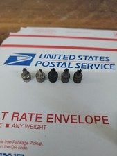 (5) 1950s Antique Schrader brass Tire valve caps Vintage Chevy Ford Hot Rod gm 4