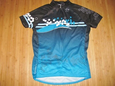 Womens PRIMAL Bike BICYCLE Cycle JERSEY Shirt 2XL XXL Poly BLACK BLUES and WHITE - Image 1 of 2