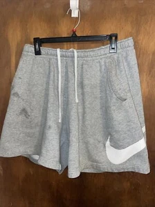 Nike Sportswear Fleece Club Graphic Shorts Men's Large Grey BV2721-063 - Picture 1 of 12
