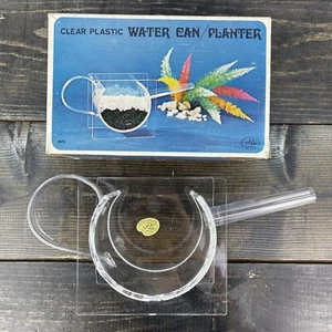 Vtg Hong Kong Clear Plastic Water Can Planter N I B Clear Plant pot - Picture 1 of 9