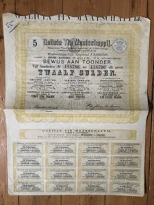 Titre 5 actions: GALICIA TIN MAATSCHAPPIJ (PAYS-BAS) 1889A3) - Picture 1 of 1