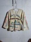 Vintage 1930's Flour Sack Long Sleeve Shirt L Harina Amarilla El Leon Tres Picos