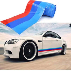 1m For BMW Car M Sport Tech 3 Color Stripes Sticker Vinyl Decal Badge Emblem - Picture 1 of 5