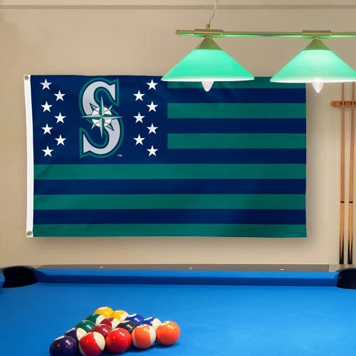 WinCraft Seattle Mariners Deluxe Stars & Stripes 3' x 5' Flag - Image 1 of 1