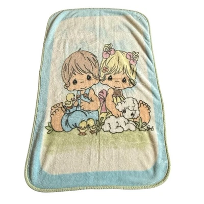 Manta de felpa de bebé “Precious Pals” de colección rara Precious Moments 29x45 Foto 1 de 4