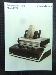 Broszura sprzedaży robotron 1985 do drukarki seryjnej SD 1152/257 DIN-A4/2 strony - Zdjęcie 1 z 1