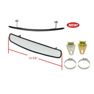 EMPI 13-5/8" Convex Rear View Mirror Black - Baja Dune Buggy Rail UTV - 00-4587 - Image 1 of 3